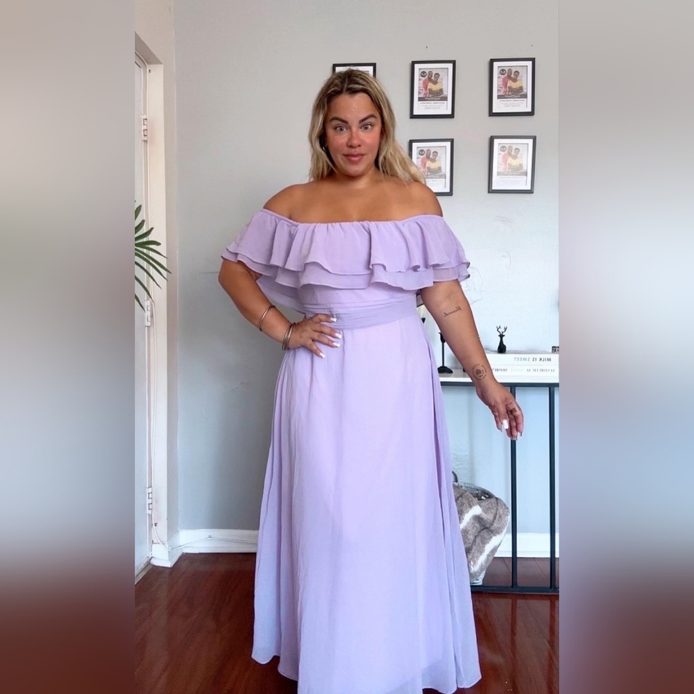 Women's Plus Size Formal Off the Shoulder Chiffon Bridesmaid Dresses for Wedding